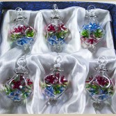 1.4" Blown Glass Egyptian Christmas Ornaments - Set of 6 Ornaments